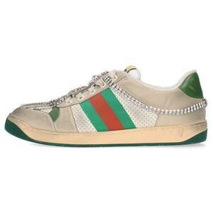 グッチ GUCCI 572192 サイズ:9 クリスタル装飾ローカットスニーカー 中古 BS99