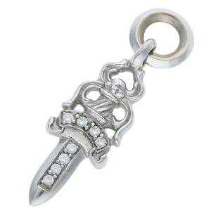 クロムハーツ Chrome Hearts 18K #5DAGGER P/DMND/#5ダガーチャーム サイズ:#5 PAVEダイヤ/ホワイトゴールドネックレストップ 中古 SS13