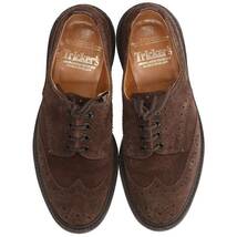 トリッカーズ Trickers MS633 サイズ:8 ウイングチップスエードシューズ 中古 BS99_画像4