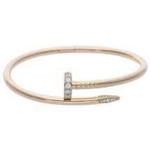 カルティエ Cartier 新型 JUSTE UN CLOU BRACELET DIA K18PGジュストアンクルハーフダイヤブレスレット 中古 SS13_画像1