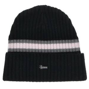 シュプリーム SUPREME 23AW Stripe Cashmere Beanie ストライプカシミヤスクリプトロゴプレートビーニー 中古 BS99