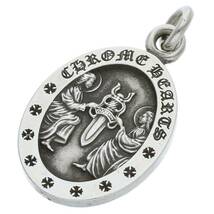 クロムハーツ Chrome Hearts ANGEL MEDAL OVAL/エンジェルメダルオーバル シルバーネックレストップ 中古 SJ02_画像1