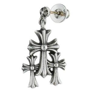 クロムハーツ Chrome Hearts 3 CH CROSS DROP トリプルCHクロスピアス 中古 SJ02