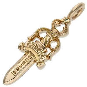 クロムハーツ Chrome Hearts 22K DOUBLE DAGGER 22Kダブルダガー ペンダント ゴールドネックレストップ 中古 OS06