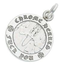 クロムハーツ Chrome Hearts CHRM ANGL MDL/エンジェルメダルチャーム V1/シルバーネックレストップ 中古 SS07_画像1