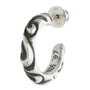 クロムハーツ Chrome Hearts HOOP SCROOL 1/スクロールフープ シルバーピアス 中古 OS06