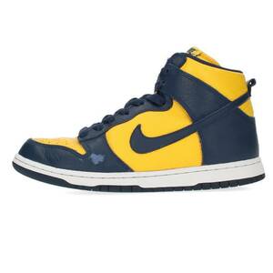 ナイキ NIKE 2016 DUNK HIGH RETRO QS MICHIGAN 850477-700 26.5cm ダンクハイクイックストライクスニーカー 中古 BS55