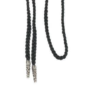  Chrome Hearts Chrome Hearts LEATHER BRAID/ прокрутить кожа лезвие серебряный колье б/у OS06