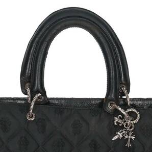 クロムハーツ Chrome Hearts チャーム付きナイロンキルティングレザーハンドバッグ 中古 SJ02の画像3