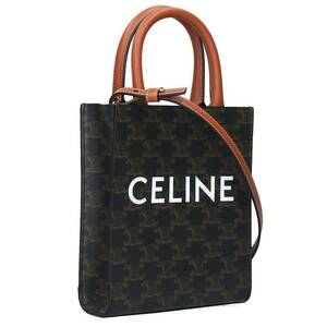 セリーヌバイエディスリマン CELINE by Hedi Slimane ミニバーティカルカバ ロゴプリントトリオンフPVCショルダーバッグ 中古 SB01