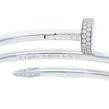 カルティエ Cartier JUSTE UN CLOU BRACELET DIA サイズ:18 K18WG2連ハーフダイヤブレスレット 中古 GZ11_画像3