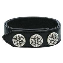 クロムハーツ Chrome Hearts 3BTN/2SNP/スター3ボタン2スナップ レザーブレスレット 中古 SJ02_画像1