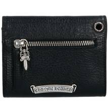 クロムハーツ Chrome Hearts WAVE MINI/ウェーブミニ クロスボールボタンレザーウォレット財布 中古 OS06_画像2