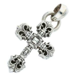 クロムハーツ Chrome Hearts FILIG/CROSS-XSM W/BALE/フィリグリークロスXSベイル wベイル/シルバーネックレストップ 中古 GZ11