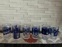 切子グラス 昭和レトロガラスコップ6個セット青色アンティーク _画像1
