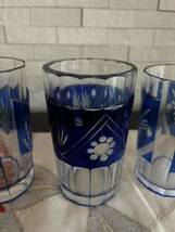 切子グラス 昭和レトロガラスコップ6個セット青色アンティーク _画像6