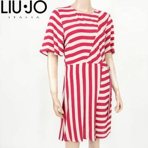 リュージョー LIU JO レディース ワンピース ミディアム レッド系 　ボーダー ストライプ 42 チュニック 新品 未使用