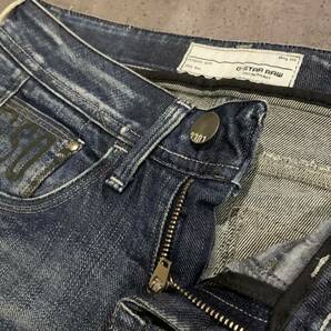 LL ▼ 都会のカジュアルウェア 'イタリア製' G-STAR RAW ジースターロウ ストレート デニムパンツ / ジーンズ size:26 レディース の画像4