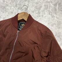 HH ■ 古着 '洗礼されたデザイン' Alpha INDUSTRIES アルファインダストリーズ MA-1 フライトジャケット M レディース 上着 アウター 赤系_画像4