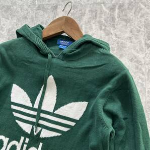 EE ■ 14年製 '人気モデル' adidas originals アディダスオリジナルス KNIT TREFOILE HOODIE ニット フーディー パーカー S 上着 B38551の画像3