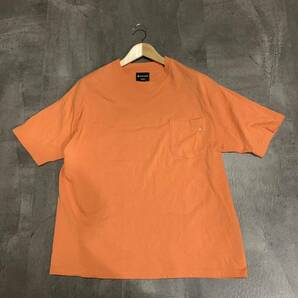 KK ▼ 都会のアウトドアウェア 'JOURNAL STANDARD relume別注' Snow Peak スノーピーク 刺繍 コットン100% 半袖 Tシャツ L メンズ orangeの画像2