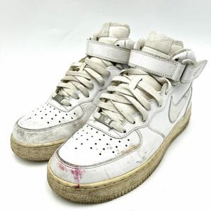 H ■ 11年製 '人気 王道モデル' NIKE ナイキ AIR FORCE 1 MID 07 エアフォース LEATHER ベルクロ スニーカー 26.5cm メンズ 靴 315123-111の画像1