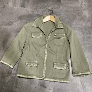 I V refined design!! ' Italy made ' ICEBERG Iceberg stretch material snap-button long sleeve field jacket size:S woman clothes 