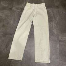 P ▼ 都会のカジュアルウェア '日本製' FICCE JEANS フィッチェ ジーンズ ジップフライ ストレート デニムパンツ size:M メンズ WHITE_画像1