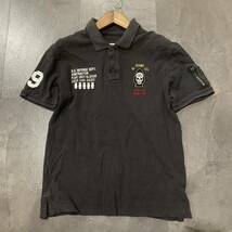 Y ▼ 大きいサイズ!! '着心地抜群' ALPHA INDUSTRIES アルファ インダストリーズ ミリタリー コットン100% 半袖 ポロシャツ size:XL メンズ_画像2