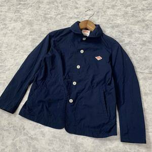 D ▼ 都会のカジュアルウェア 'BEAMS別注' DANTON vetements de travail ダントン 日本製 ボタン ナイロン ジャケット size:36 NAVY