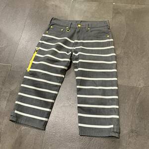 H▼ 洗練されたデザイン!! '履き心地抜群' Levi's リーバイス 503 ボーダー柄 7分丈 デニムパンツ / ジーンズ size:30 メンズ ボトムス GLY