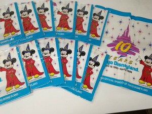 g_t U962 ☆ディズニー ハンカチ 東京ディズニーランド 10周年記念 UCC 未使用品13枚(うち開封品2点) レトロ☆