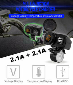 USB12V power supply thermometer attaching! departure electro- voltage & battery. condition . instantaneously understand! bike steering wheel installation type * digital voltage meter attaching 