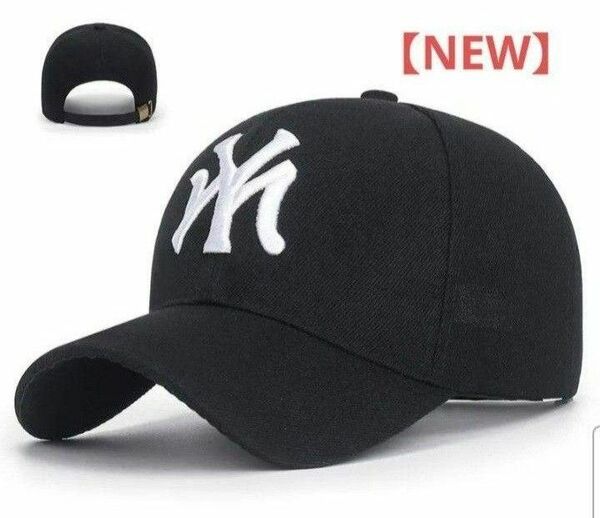 【NEW】メンズベースボールキャップ 刺繍入り帽子 男女兼用 ブラック！ セール品！