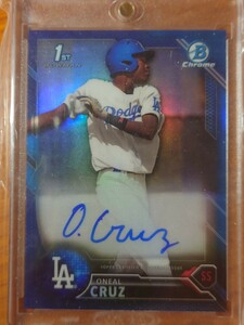 2016 Bowman Chrome ONEAL CRUZ Blue Refractor Auto /150