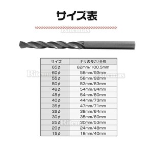 HSS 鉄鋼用 1.5mm 6.5mm ドリル キリ ツイスト 大容量 55本 セット 各5本 11サイズ HSS DIY ドリル刃 鉄工用ドリルの画像3