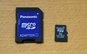 【中古品】Panasonic　MicroSDカード １GB　＋　MicroSDカード ADAPTER　#パナソニック #マイクロSD #SDカード