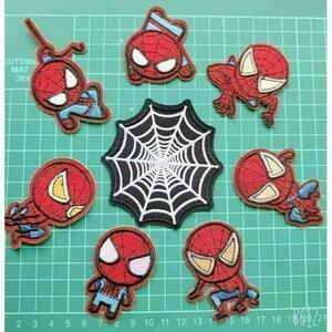 A14*刺繍アイロンワッペン*スパイダーマン*8枚セット