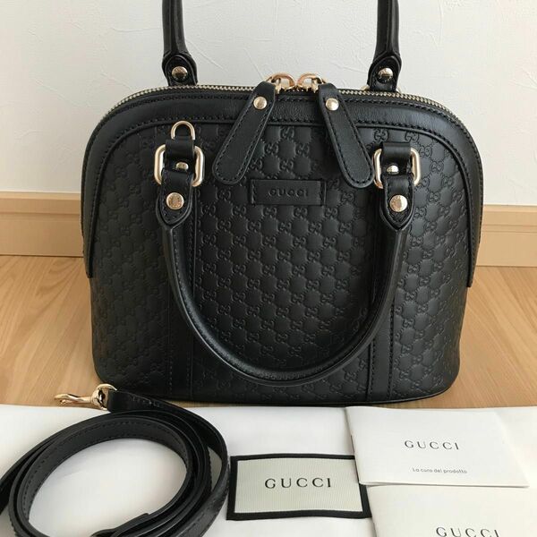 新品未使用　GUCCI グッチ　ロゴ　2wayショルダーバッグ　マイクログッチ　黒