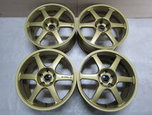 ☆YOKOHAMA AVS MODEL6 17 x 8J +30 PCD114.3 x 5H ハブ径73mm ゴールド系色 ヨコハマ モデル6 軽量 中古☆_画像1