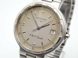 稼働品☆1円～☆LONGINES ロンジン QZ メンズ腕時計 Conquest V.H.P. コンクエスト 174.4976 デイト シルバーカラー●H00235-1