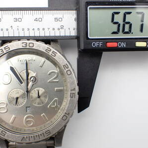 稼働品☆1円～☆NIXON ニクソン QZ メンズ腕時計 シンプリフィ THE51-30 クロノグラフ デイト シルバー文字盤●H0015-600-3の画像6