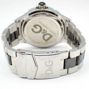 稼働品☆1円～☆Dolce & Gabbana D&G ドルチェ&ガッバーナ QZ メンズ腕時計 シルバー文字盤 回転ベゼル●H0015-600-1の画像3