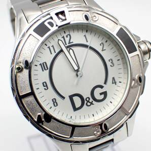 稼働品☆1円～☆Dolce & Gabbana D&G ドルチェ&ガッバーナ QZ メンズ腕時計 シルバー文字盤 回転ベゼル●H0015-600-1の画像2