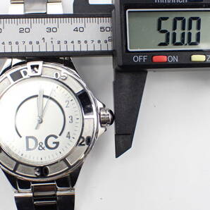 稼働品☆1円～☆Dolce & Gabbana D&G ドルチェ&ガッバーナ QZ メンズ腕時計 シルバー文字盤 回転ベゼル●H0015-600-1の画像7