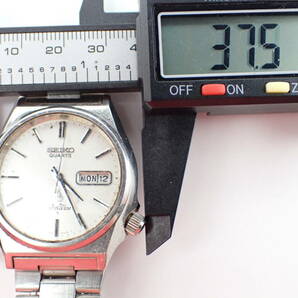 1円～☆SEIKO セイコー QZ メンズ腕時計 SILVER WAVE シルバーウェーブ 7546-8340 デイデイト 白文字盤 ラウンド/62692-4の画像6