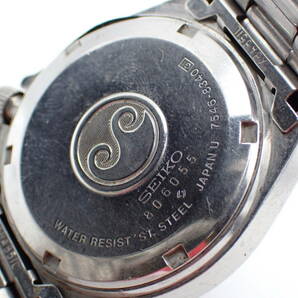 1円～☆SEIKO セイコー QZ メンズ腕時計 SILVER WAVE シルバーウェーブ 7546-8340 デイデイト 白文字盤 ラウンド/62692-4の画像4