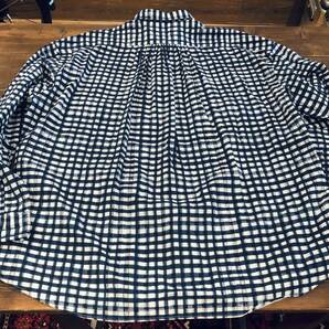 新品未使用 新作 PORTER CLASSIC ROLL UP 水彩 GINGHAM SHIRT XXL ポータークラシック ロールアップシャツ ギンガムの画像6