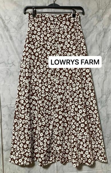 美品　LOWRYS FARM マキシ丈　フレアスカート　フリー