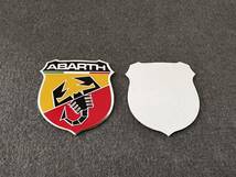 アバルト ABARTH★5.5*6CM★カーステッカー エンブレム プレート アルミ製 フェンダーバッジ シール 傷を隠す 2枚セット 557番_画像3